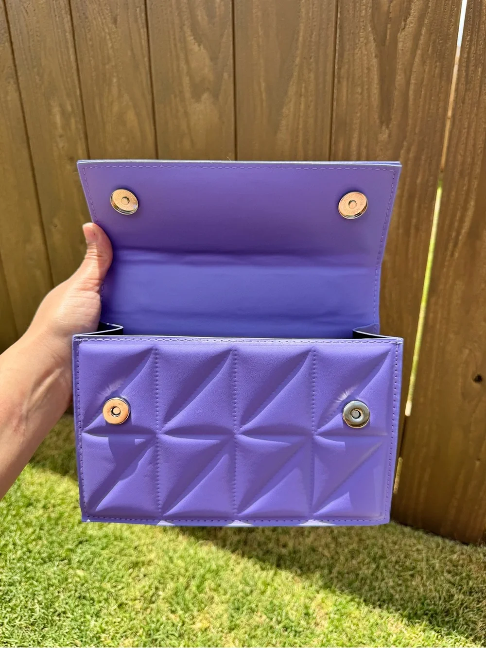 Quilted Lavender Chain Shoulder Bag - Unbranded